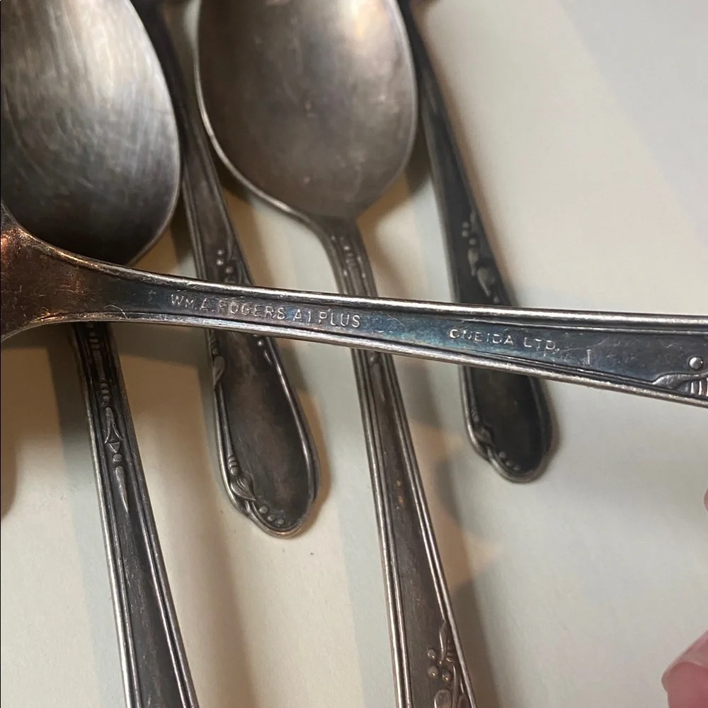 Vintage Silver- Plate Rogers Bros Oneida A1 Plus 4 Forks 3 Spoons